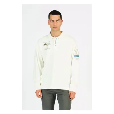 Polokošile la martina man polo l/s heavy jersey off white