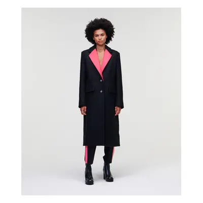 Kabát karl lagerfeld satin lapel tailored coat black3