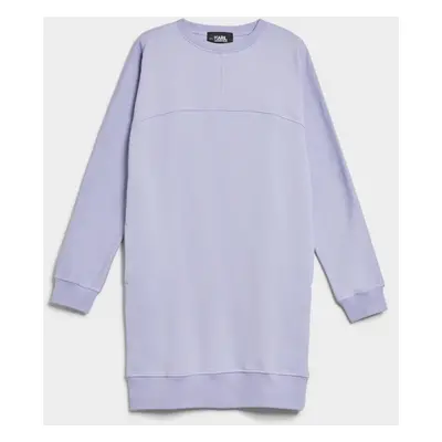 Šaty karl lagerfeld big logo sweat dress lavender