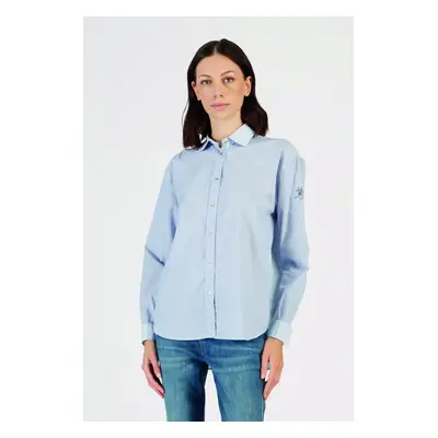 Košile la martina woman shirt l/s striped stretc optic white/delft