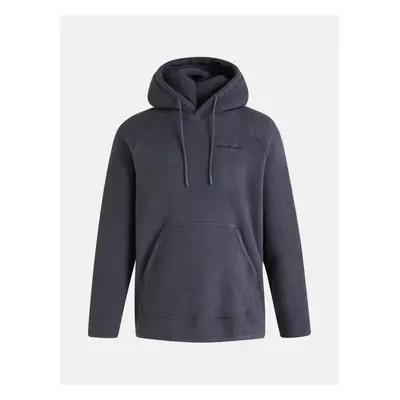 Mikina peak performance fleece hood motion grey/island blue