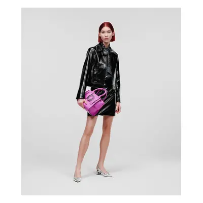 Bunda karl lagerfeld faux patent leather jacket black7