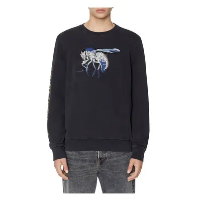 Mikina diesel s-ginnlong sweat-shirt caviar