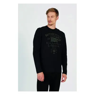 Tričko la martina man t-shirt l/s peached cotton black