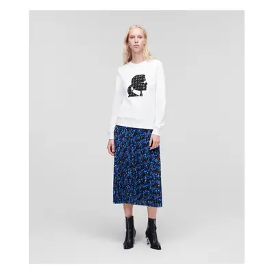 Mikina karl lagerfeld boucle karl profile sweatshirt white