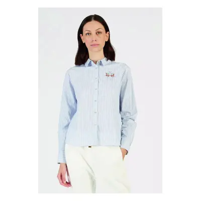 Košile la martina woman shirt l/s striped cotton opticwhite/navy