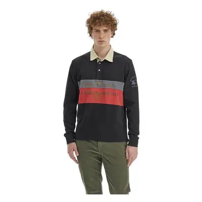 Polokošile la martina man polo l/s heavy jersey black