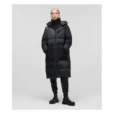 Kabát karl lagerfeld long down coat w/ monogram black