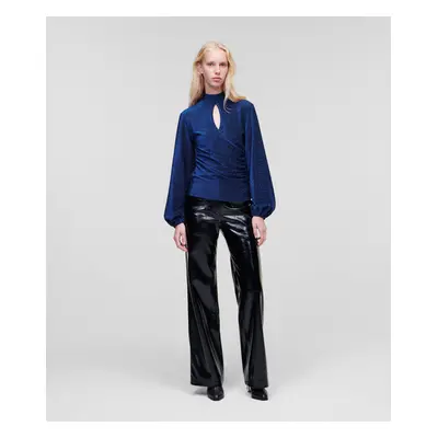 Tričko karl lagerfeld evening lurex top sparkle blue