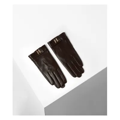 Rukavice karl lagerfeld k/saddle glove tabaco