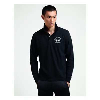 Polokošile la martina man polo l/s piquet stretch black