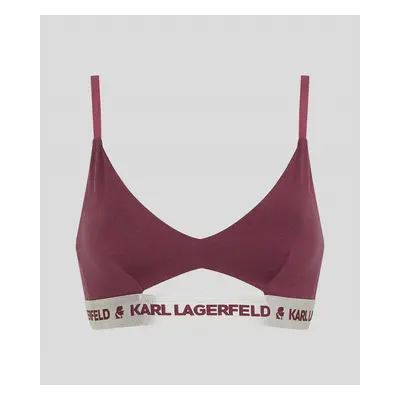 Spodní prádlo karl lagerfeld metallic peephole logo bra grapewine