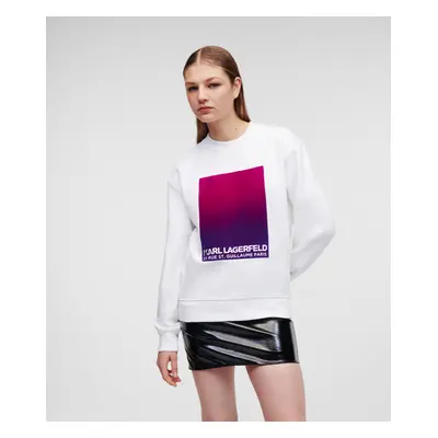 Mikina karl lagerfeld flock logo sweatshirt white