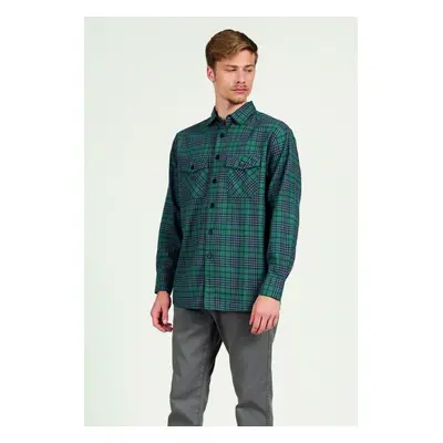 Košile la martina man shirt l/s checked gauze tw posy green/navy