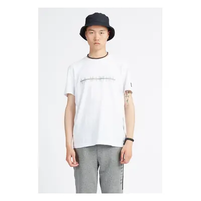 Tričko la martina man t-shirt s/s mouline' jerse optic white