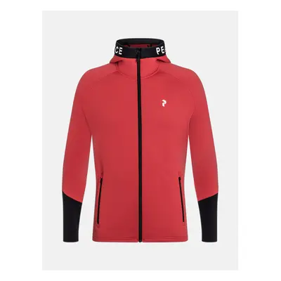 Mikina peak performance m rider zip hood softer red