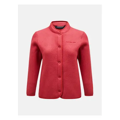 Mikina peak performance w fleece snap cardigan softer red