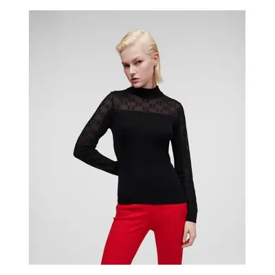 Svetr karl lagerfeld lightweight logo turtleneck black7