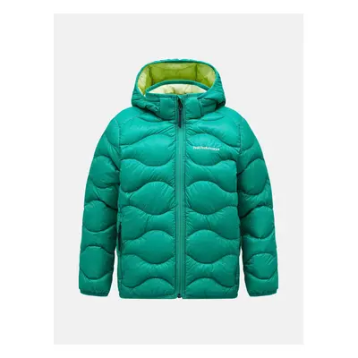 Bunda peak performance jr helium down hood jacket clover green/black