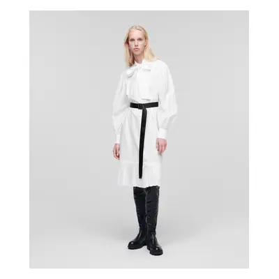 Šaty karl lagerfeld pleated hem shirt dress white