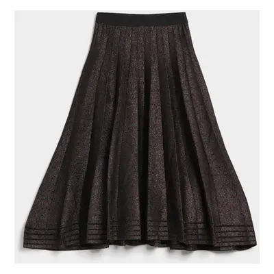 Sukně karl lagerfeld lurex knit pleated skirt sparkle black