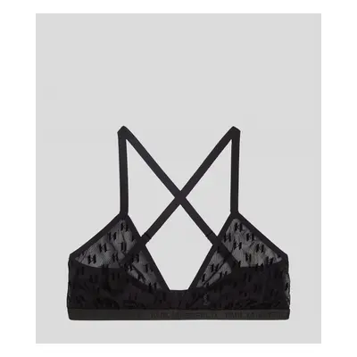 Spodní prádlo karl lagerfeld kl monogram flock triangle bra black2