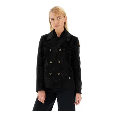 Bunda la martina woman peacoat jacket eco fur black