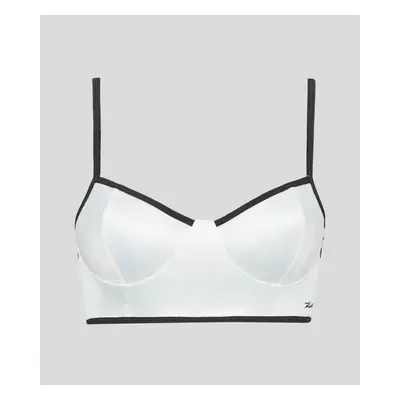 Spodní prádlo karl lagerfeld bi-colour satin bralette ivory-white