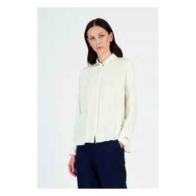 Košile la martina woman shirt l/s viscose satin off white