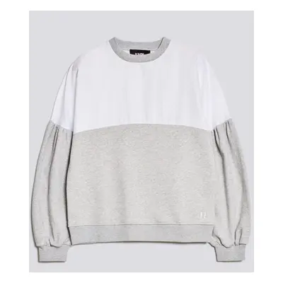 Mikina karl lagerfeld monogram fabric mix sweatshirt grymel/whte