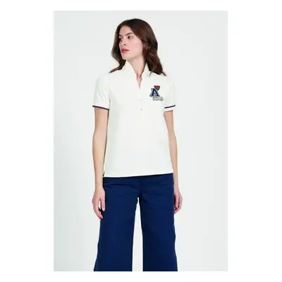 Polokošile la martina woman polo s/s piquet stretch off white