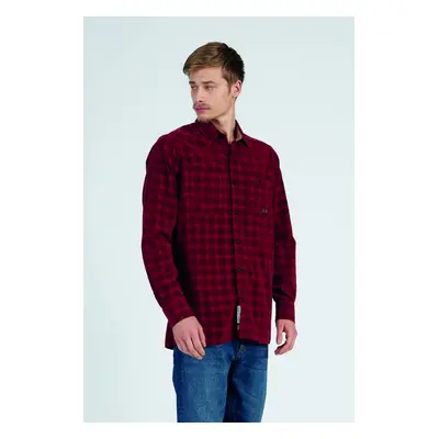 Košile la martina man shirt l/s checked corduroy pompr/sequoia/balgre