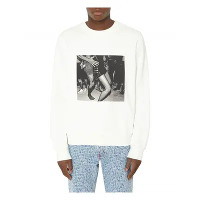 Mikina diesel s-ginn-e8 sweat-shirt off white