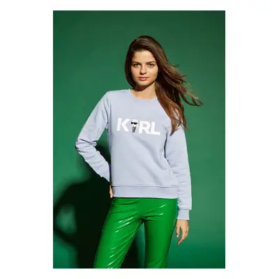 Mikina karl lagerfeld ikonik 2.0 karl logo sweat lavender