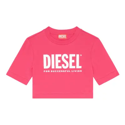 Tričko diesel trecrowlogo t-shirt strawberry red