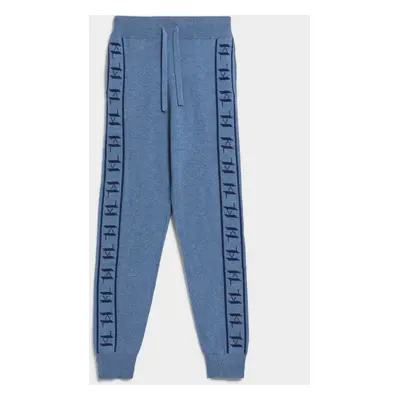 Tepláky karl lagerfeld cashmere logo pants navy melange