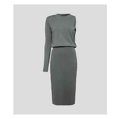 Šaty karl lagerfeld asymmetric knit dress vetiver