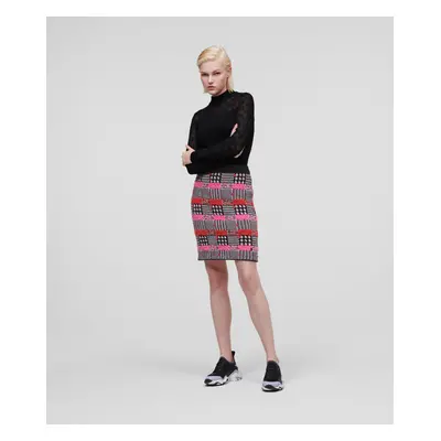 Sukně karl lagerfeld boucle skirt boucle pink check