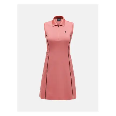 Šaty peak performance w pique dress trek pink/5bh warm blush