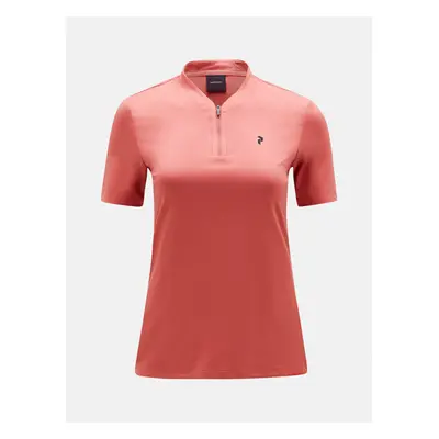 Polokošile peak performance w turf zip ss top trek pink/5bh warm blush