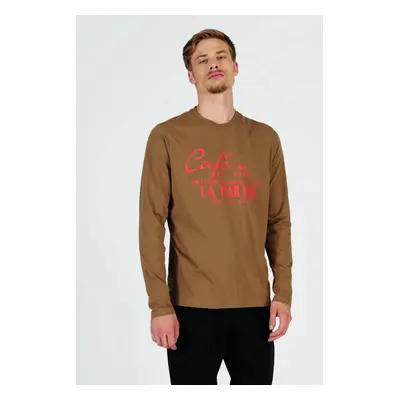 Tričko la martina man t-shirt l/s jersey otter