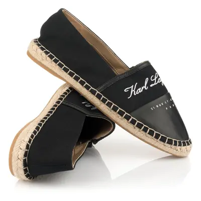 Espadrilky karl lagerfeld hotel karl slip on black lthr & textile