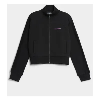 Mikina karl lagerfeld big logo zip up black7