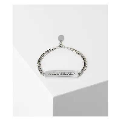 Šperk karl lagerfeld k/id plaque bracelet silver