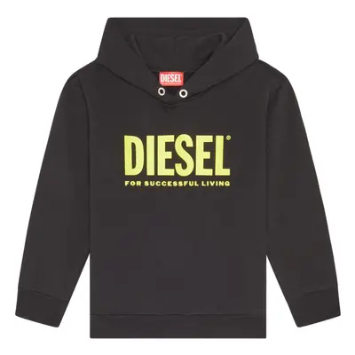 Mikina diesel sdivision-logox over sweat-shirt k900 black + bright yellow print