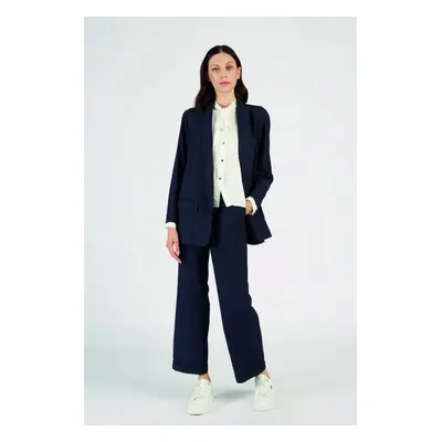 Kalhoty la martina woman trousers jaquard navyblazer/offwhite