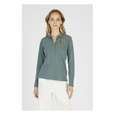 Polokošile la martina woman polo l/s piquet stretch balsam green