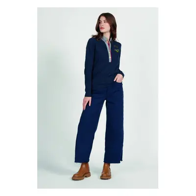 Kalhoty la martina woman wide leg pants stretch c navy