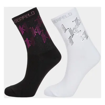 Ponožky karl lagerfeld k/evening lurex sock 2pak black / white