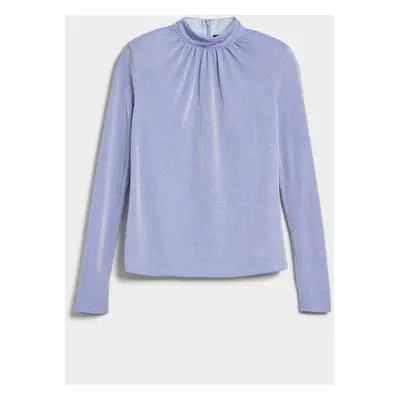 Tričko karl lagerfeld lslv lurex evening top lavender